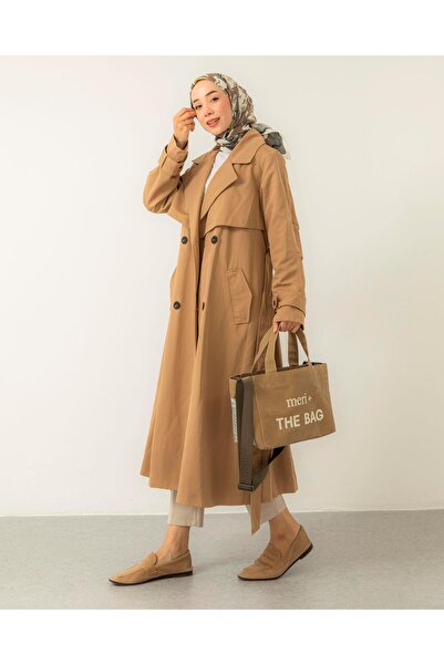 Meri Store Dört Düğmeli Camel Trençkot