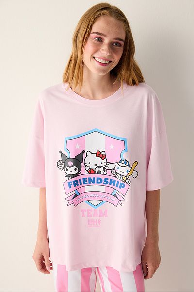 Penti Sada Sanrio vícebarevných pruhovaných kalhot a pyžama