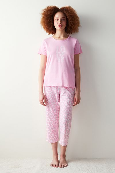 Penti Ent Love Pink Capri Pajama Set