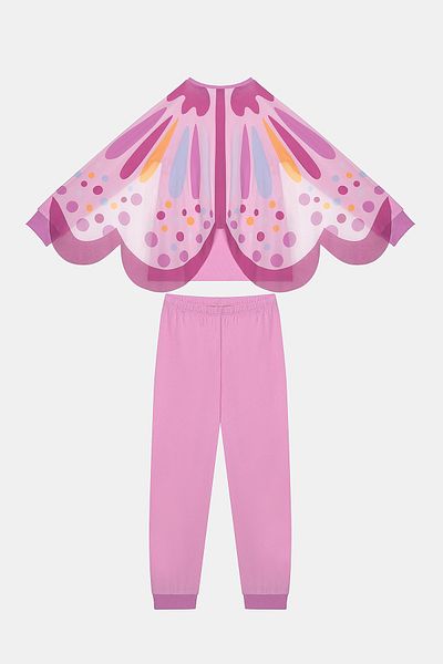 Penti Cotton Girl's Wonderful Wings Pink Pajama Set