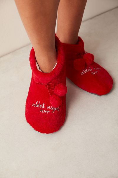 Penti Πρωτοχρονιάτικα μποτάκια Pompom Red