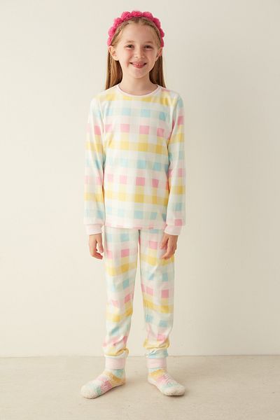 Penti Set de pijamale termice pentru fete albe
