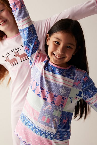 Penti Girl's Winter Themed Brown 2-Piece Pajama Set