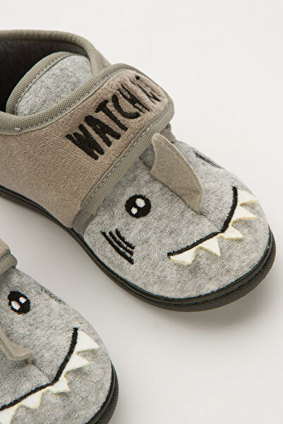 Penti Boy's Black Dino 3d School Booties Socks