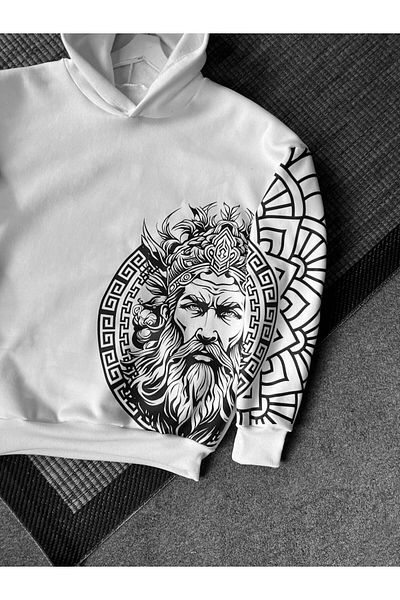 MODARİCH Φούτερ με κουκούλα με κουκούλα με 3 νήματα Zeus Design