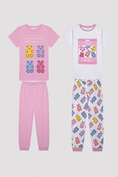 Penti Girl's Jelly Bear Multicolored 2-Piece Pajama Set
