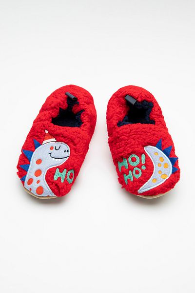 Penti Red Boy's Dinosaur Printed Booties Socks