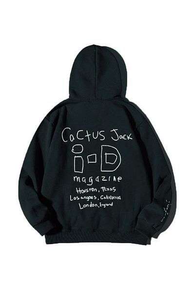 MODARİCH Φούτερ Cactus Jack Black με στάμπα Oversize με κουκούλα - 3 νήματα