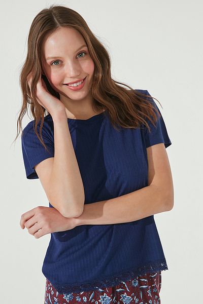 Penti Top de pijama tricou bleumarin