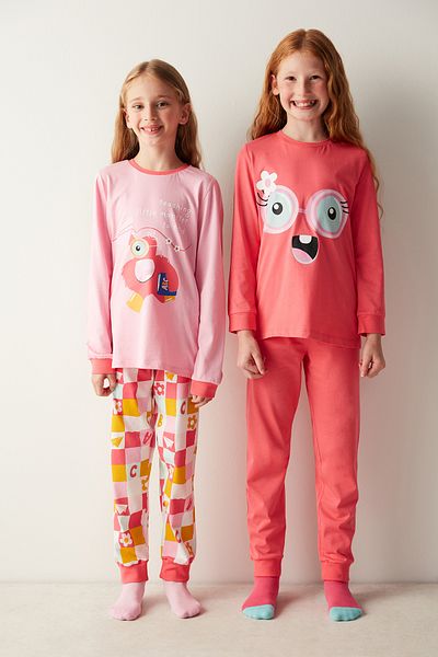 Penti Girl's Pinky Eyes Long Sleeve 2-Piece Pajama Set