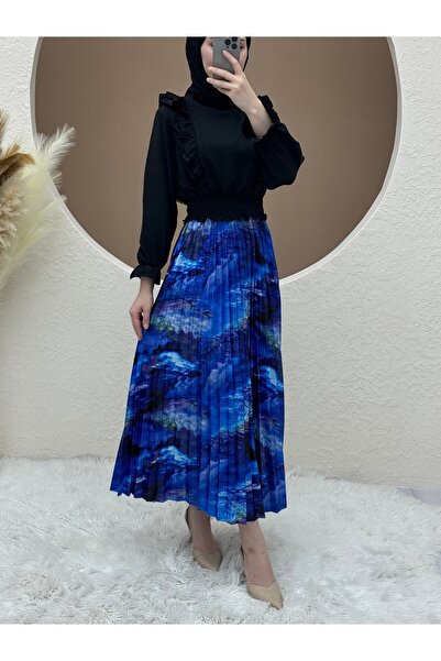 HİJABAYA Ψηφιακή εμπριμέ πλισέ φούστα