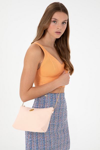 U.S. Polo Assn. Women's Salmon Removable Strap Canvas Handbag 50293661 -Vr047