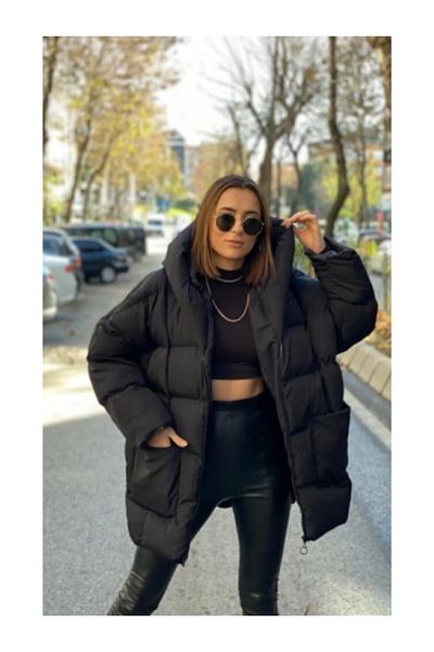 AKT Palton puffer oversize pentru femei Bat