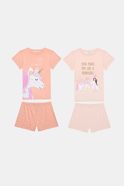 Penti Girl's Sparkle 2-Piece Multicolor Pajama Set