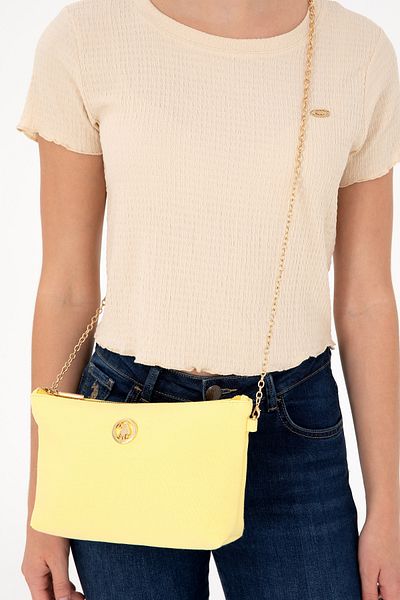 U.S. Polo Assn. Women's Yellow Removable Strap Canvas Handbag 50293661 -Vr044