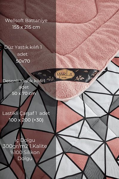 MARLA HOME Σετ ύπνου μονό με γεωμετρικό σχέδιο