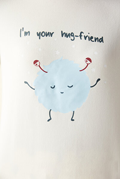 Penti Hug Friend Termal Beyaz Tişört Pijama Üstü
