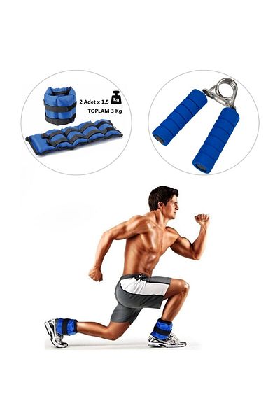 Spor Byfit 1.5 kg X 2 Pieces Blue Hand or Ankle Weight Hand Spring