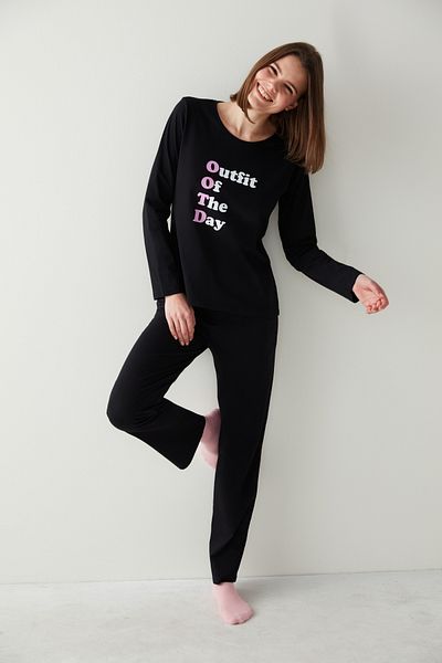 Penti Black Base Pajama Set