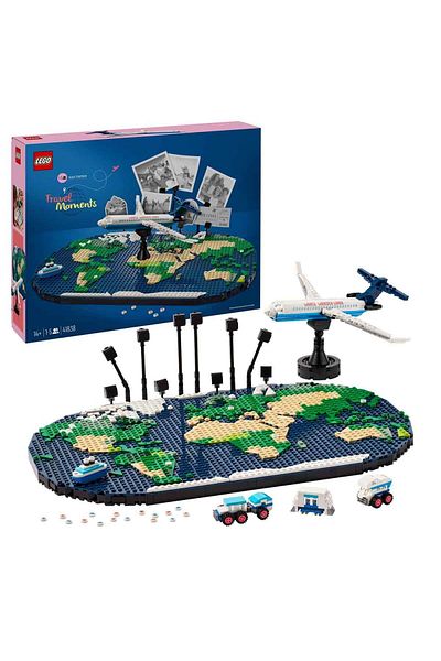 LEGO Travel Memories 41838 - Creation with World Map for Families Who Love Travel