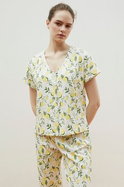 Penti Lemon Crinkle Shirt Pants Set