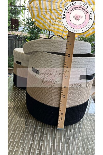 DOUBLE KNOT DESİGN 40 cm Kapaklı Çamaşır Sepeti Banyo, Mutfak, Çocuk Odası Dü...