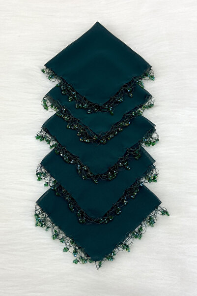 ZEYMERADE Yeşil Kristal Cam Boncuklu Gelin Damat Mendili, 1 Adet, Düğün Kına ...