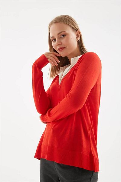 Fashion Friends Coral V-Neck Sweater