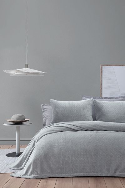 Yataş Belly Double Blanket Bedspread Set - Gray