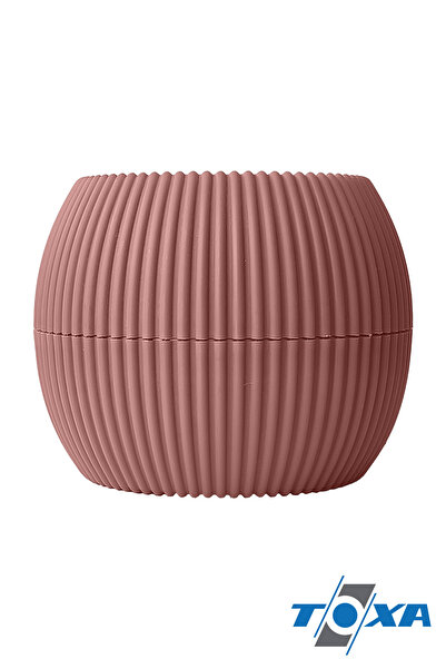 ToXA 2 Adet 1,2 Litre Soft Pembe Yuvarlak Plastik Mercan No4 Saksı Çiçek Saksısı 17,5cm
