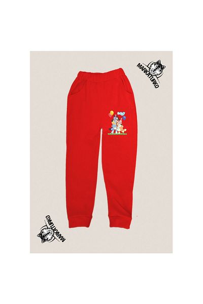 MarkaTurko BLUEY printed unisex Custom Design Cotton red kids tracksuit 6k