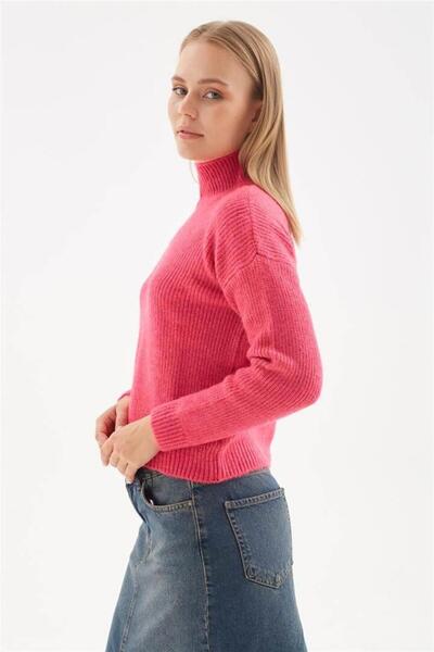 Fashion Friends Pulover cu guler fucsia