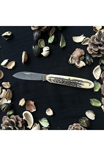 Sürmene El Yapımı Geyik Boynuzundan Çelik Çakı Srmn9003