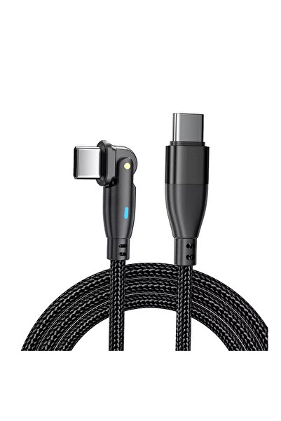 Microcase Type-C 180 Derece Döner Başlıklı 100W Hızlı Led Işıklı Şarj Kablosu...