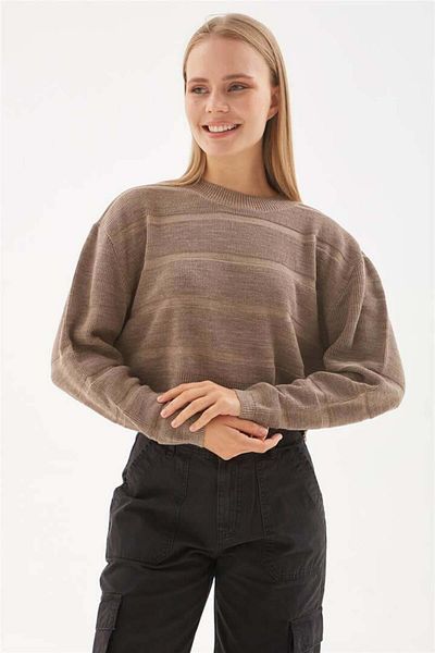 Fashion Friends Пуловер на райета от норка