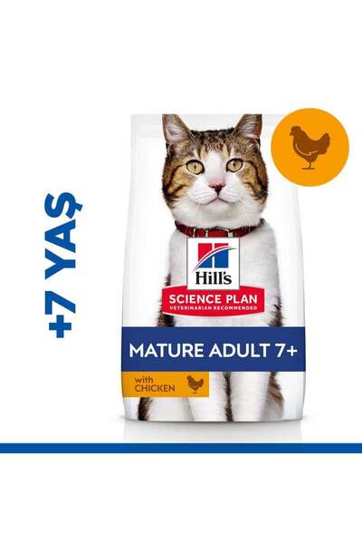 Hill's Hills Yaşlı Kedi Maması Tavuklu Mature Adult + 7 Yaş Üzeri 3 Kg