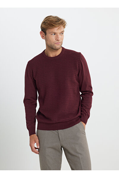 ALTINYILDIZ CLASSICS Altınyıldız Classics Bisiklet Yaka Standart Bordo Erkek Kazak ACE492510288_TRIKO BISIKLET YAKA