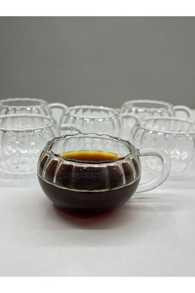 MİMOZA PARK 2 Pieces Mini Heat Resistant Glass Coffee Cup Mug 100 ml