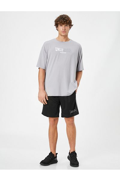 Koton Oversize Sports T-Shirt Slogan Printed Crew Neck