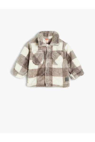 Koton Fleece Jacket Button Closure Double Pocket Detail