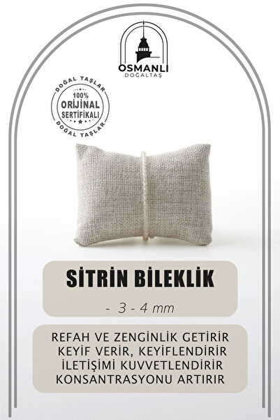 OSMANLI DOĞAL TAŞ Sitrin 3-4mm Doğal Taş Bileklik