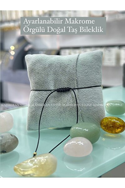 MAHBERAN STONE NATUREL KESİM DOĞAL TAŞ BİLEKLİK MAKROME ÖRGÜLÜ DOĞAL TAŞ BİLEKLİK SEVGİ AŞK UYUM BİLEKLİĞİ