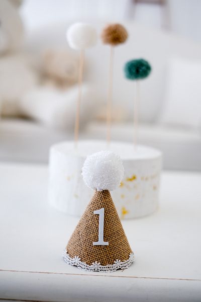 Partifabrik New Season Straw Retro Lace Detailed Pompom Mini 1 Year Old Hat Crown