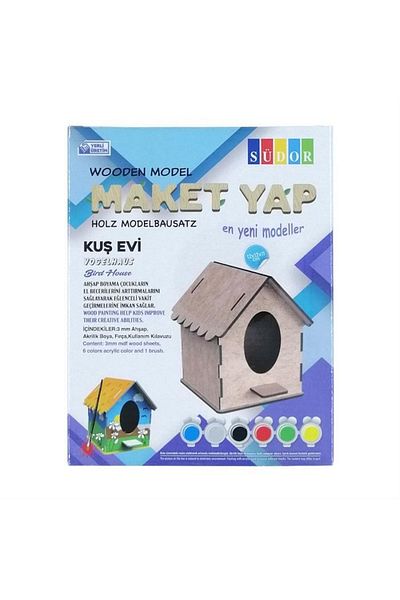 Airfix Südor Wooden Model Bird House Painting Set 12X12X11Cm N:Md2-02