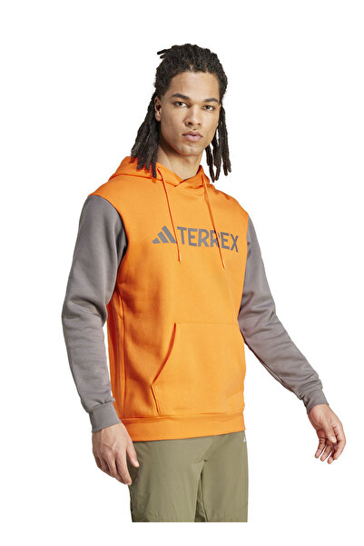 adidas Turuncu Erkek Kapüşon Yaka Normal Kalıp Sweatshirt IX7718 MT L LOGO HD