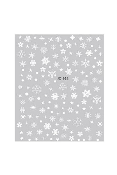 Venalisa Yılbaşı Beyaz Kar Taneleri Tırnak Sticker Nail Art Tırnak Süsleme Etiket JO-912