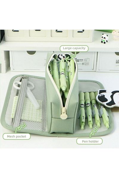 Go Veform Geantă verde pentru creion pentru copii - mai multe compartimente, model 8112