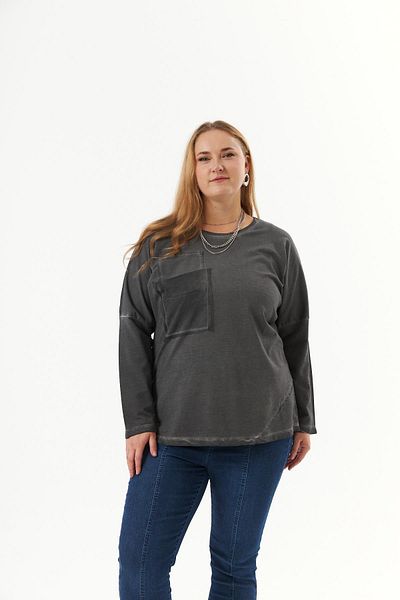 RMG Smoke Colored Large Size Paint Sweatshirt - Pocket Detailed