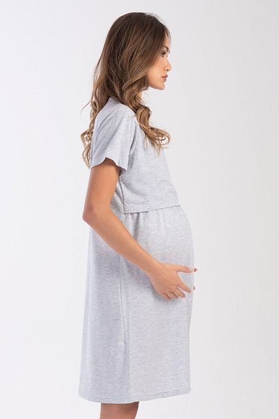 VİENETTA Women's V-Neck Collar Lace Gathered Maternity Nightgown, 403329