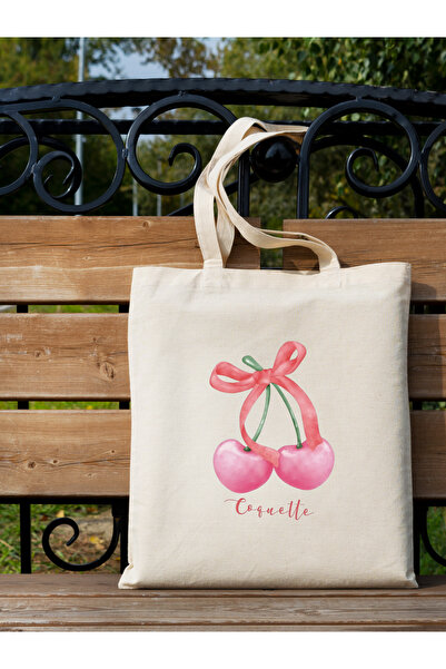 Cemira Unisex Y2K Bows Coquette - Pinterest Cherry Ribbons Retro Tote Bag